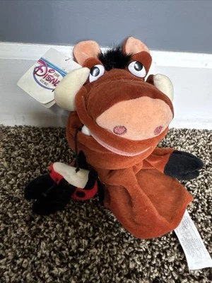 Disney Pumba Warthog El Rey León Marioneta de Mano Peluche 10" con Grub Bug Ladybug Foto 1 de 4