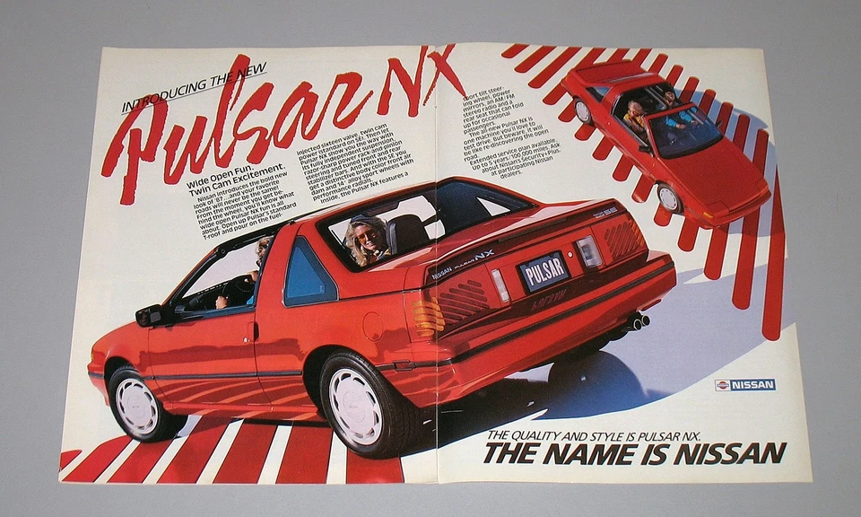 Anuncio publicitario impreso Nissan Pulsar NX 1987 2 páginas - La calidad y el estilo es... Foto 1 de 1