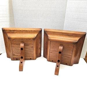 Set aus 2 handgefertigten Eichenholz Wandhalterung Regalen, 10" hoch, 12" lang, 8" tief. - Bild 1 von 11