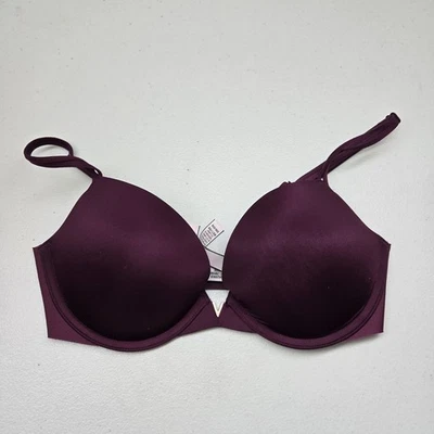 Sujetador Victoria's Secret para mujer 32D púrpura floral push up correa con aros Foto 1 de 4