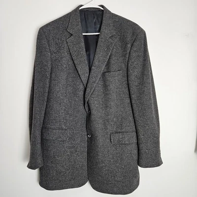 Jos A Bank Blazer Mens 44 L Gray Camel Hair Two Button Sport Coat Jacket Classic - Image 1 of 4