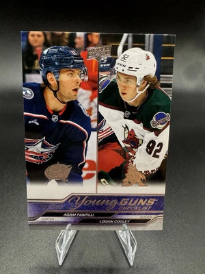 2023-24 Upper Deck Extended Adam Fantilli & Logan Cooley Young Guns RC Checklist - Image 1 of 2