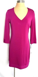 ALI RO NWT Size 8 Roseberry Pink Jersey V Neck #/4 Sleeve Dress 8 - Picture 1 of 5