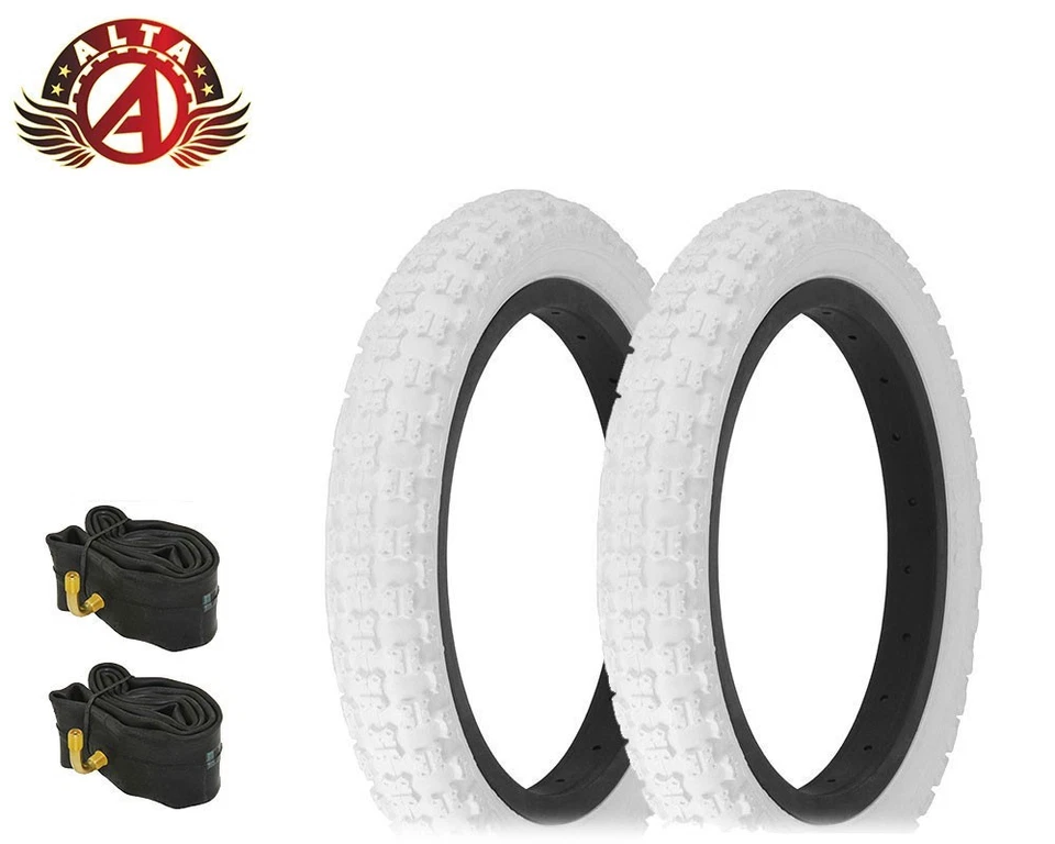 ALTA 14" x 2.125 HF-143G BMX/Scooter All-Terrain Grip White Tires w/90d Tubes. - Image 1 of 1