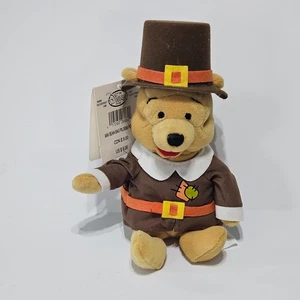 Disney Store Pilgrim Pooh 8" Mini Bean Bag Vintage - Picture 1 of 5