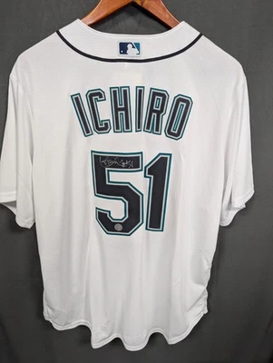 Camiseta deportiva de béisbol japonesa Orix BlueWave firmada por Ichiro Suzuki HOF certificado de autenticidad automático talla XL Foto 1 de 4