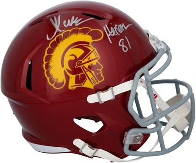 Casco réplica de velocidad Riddell firmado por Marcus Allen USC Trojans con Heisman 81 Insc Foto 1 de 2