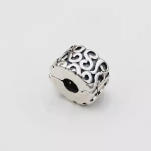 Genuine Pandora Silver Charm Clip "Serpentine" - 790338 - retired - Foto 1 di 2
