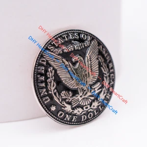 10X Silver Morgan Dollar Eagle Replica Coin Leathercraft Conchos Screwback 38MM - Picture 1 of 9