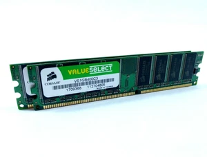Corsair Value Select VS1GB400C3 2GB (2x1GB) PC3200 DDR 400 184 PIN DIMM RAM - Picture 1 of 1