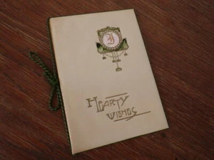 CPA Booklet Cartolina Postkarte imitation velin HEARTY WISHES Xmas 1906 - Picture 1 of 4