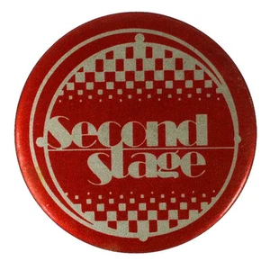 Second Stage Button Pin Pinback Round Red Vintage Retro Red White  - Picture 1 of 3