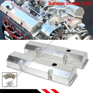 SBC Chevy Fabricated Aluminum Tall Valve Covers W/ Short Bolt- 283 327 350 400 - Picture 1 of 3