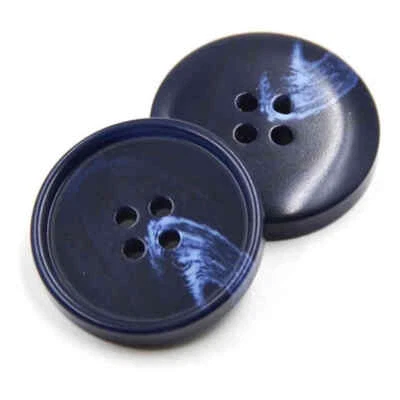 NAVY BLUE MARBLED 4 HOLE RIM BUTTONS Sizes 15mm 18mm 21mm and 25.5mm - Image 1 of 3