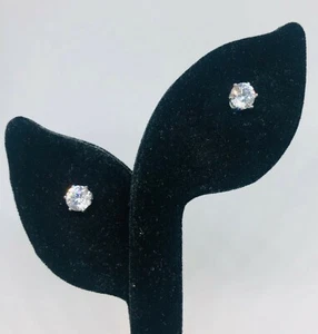 MUST SEE Cubic Zirconium CZ Stud Earrings 2 Carat total weight, 6mm each CHOOSE - Picture 1 of 8