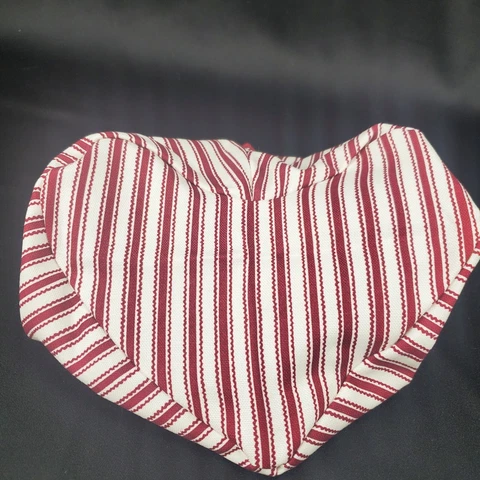 Longaberger Fabric Liner LETTERS OF LOVE Red Ticking Stripe HEART Basket 8x5 Cover