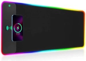 Alfombrilla de ratón para juegos RGB con cargador inalámbrico 15W carga para iPhone y Samsung - Imagen 1 de 9