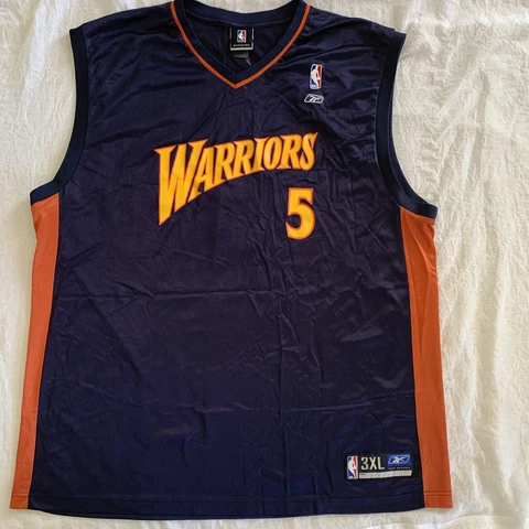 Reebok Golden State Warriors Baron Davis #5 NBA Jersey Men's Size 3XL XXXL Blue Cover