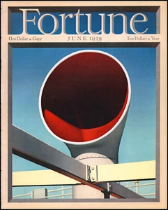 Revista Fortune 1939 arte de barco portada solo cubierta de marco LA44 - Imagen 1 de 1