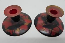 Antique Pair Porcelain CANDLE HOLDERS - Rubay Art Ware Made in England Rubaityat