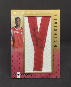 Carl Landry 2007-08 Fleer NBA Hot Prospects Rookie Materials Y Patch Auto Card - Picture 1 of 6