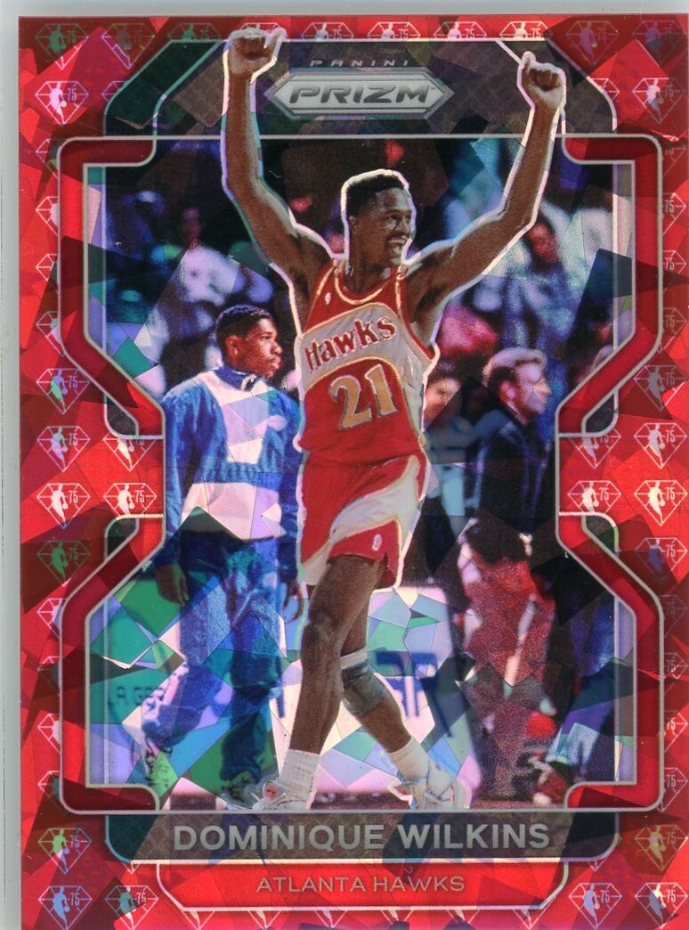 2021-22 Panini Prizm Basketball 75th Red Ice Prizm #252 Dominique Wilkins #19/75