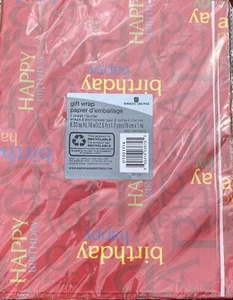 New Vintage American Greetings Happy Birthday Gift Wrapping Paper - Picture 1 of 2