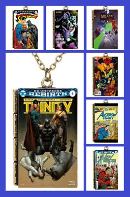 Batman Superman DC Cómic Ilustrado Cubierta Colgante Collar Bolsa de Regalo Gratis Foto 1 de 4