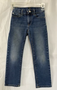 Gap Youth Girls Denim Blue Jeans Mid Rise Size 7 Regular Stretch Straight Leg - Picture 1 of 9