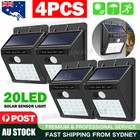 4pcs 20 Led Solar Powered Pir Motion Sensor Light Garden Outdoor Security Lights
