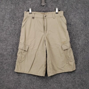 Hawk Cargo Shorts Boy 16 28 Youth Khaki Utility Pocket Flat Front Casual Outdoor - Picture 1 of 17