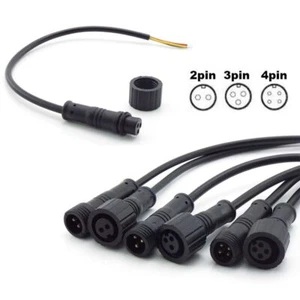 2 3 4 Pin IP65 Cable Plug Jack Male Female Wire Waterproof for LED Strips 20cm - Picture 1 of 13