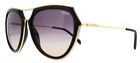 Emilio Pucci EP16 01B Black Gold Aviator Sunglasses Frame 56-18-135 EP0016 NEW