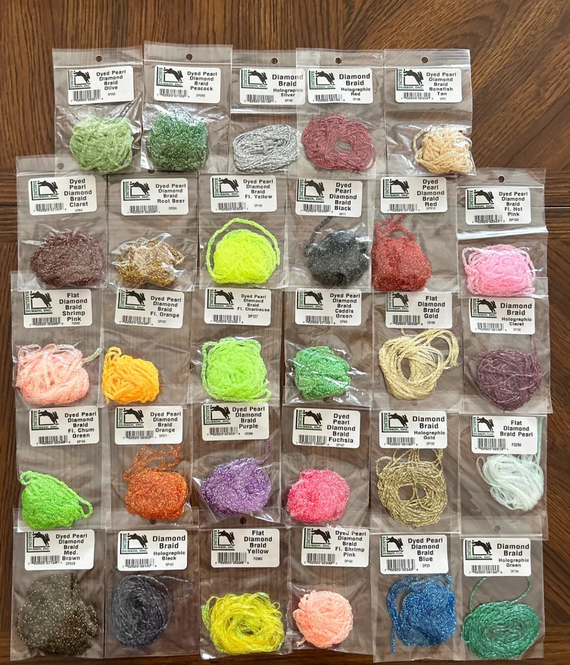 Trenza de diamantes de perlas teñidas - Hareline Foto 1 de 1