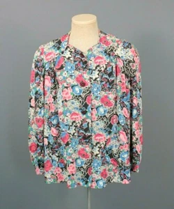 VTG Women's 40s Floral Rayon Jacket W/ Front Pockets 1940s - Picture 1 of 12