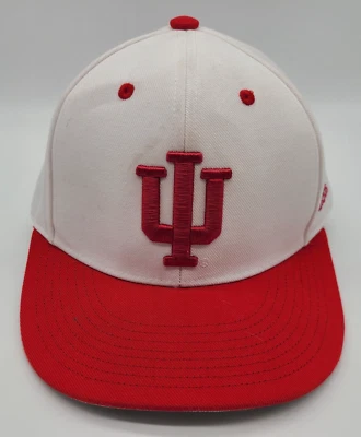 Indiana Hoosiers White Youth Adidas Fitted Size 6 5/8 Hat Cap Red Embroidered - Image 1 of 4