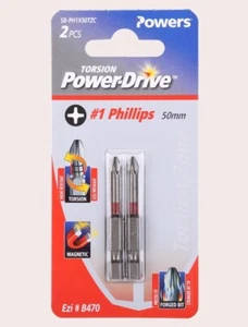 12 x 2 Packs #1 PHILLIPS 50 mmPowers Torsion Magnetic FREE POSTAGE - Picture 1 of 2