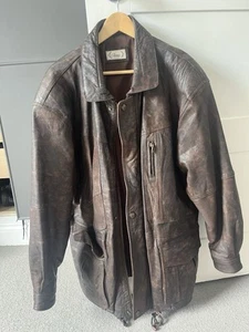 Classic Men’s Clothing Leather Jacket Brown XL - Picture 1 of 3