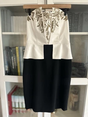 Sachin & Babi Vestido de Cóctel Peplum Sin Tirantes Talla 6 Foto 1 de 4