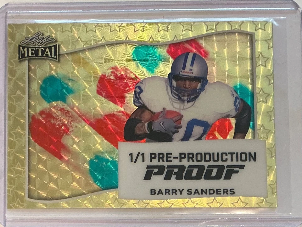 Hoja Día de la Independencia 2025 Barry Sanders Super Prismático Oro Prueba 1/1 Foto 1 de 1