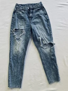 American Eagle Curvy Mom Jeans High Rise Destroyed Ripped Damen Gr. 00 Regular - Bild 1 von 17