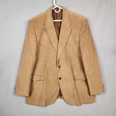 Blazer Circle S Para Hombres 50L Tostado Pana Western Abrigo Deportivo Gamuza Codo Parche Retro Foto 1 de 4