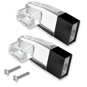 Clear Acrylic Shower Door Towel Bar Brackets with Bright Chrome Sleeve Replac... - Picture 1 of 7