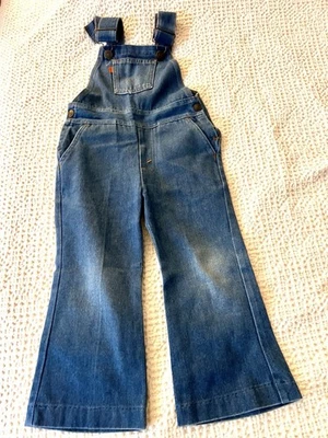 Levis Kids 4T Orange Tab Overalls USA Denim Vintage - Image 1 of 4