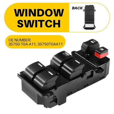 Interruptor de control de ventana izquierda del conductor para Honda Fit 35750-T0A-A11 2009 2010-2014 nuevo Foto 1 de 4