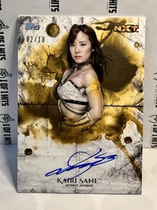 2018 Topps WWE Undisputed Kairi Sane On Card Auto Kabuki Warriors Gold SSP 02/10 - Picture 1 of 2