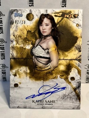 2018 Topps WWE Undisputed Kairi Sane On Card Auto Kabuki Warriors Gold SSP 02/10 - Image 1 of 2