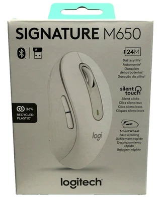 Logitech SIgnature M650 Wireless Mouse - Off-White. NIB. FAST SHIPPING - Image 1 of 3