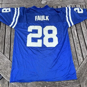 Reebok NFL Jersey Blue Indianapolis Colts Marshall Faulk White sz Large Vintage - Picture 1 of 7