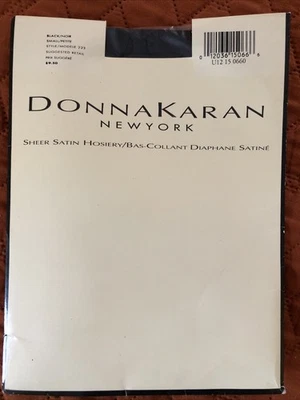 Vintage 90s Donna Karan Pantyhose - Black - Small/Petite - Sheer - Image 1 of 4